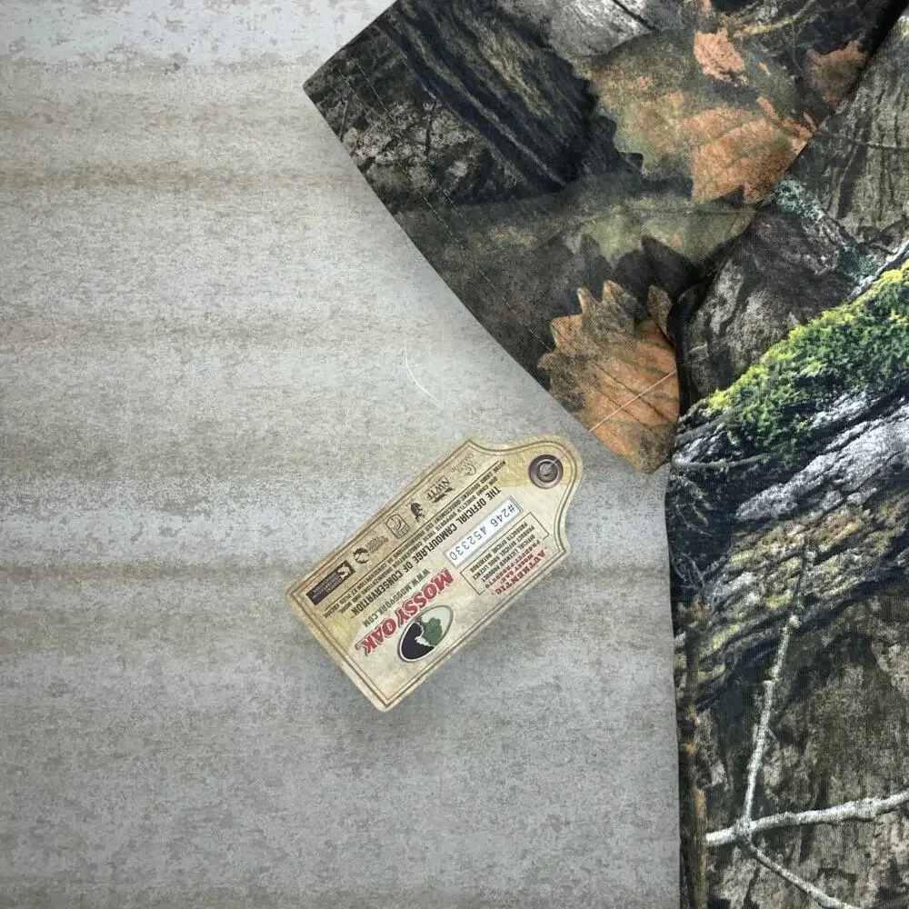 Vintage Y2K Mossy Oak Shirt Mens XL Hunting Camo Cotton Short Sleeve Woodland
